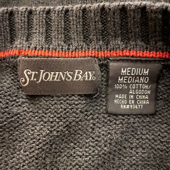 St. John's Bay Dark Gray Crewneck Sweater - Picture 4 of 4